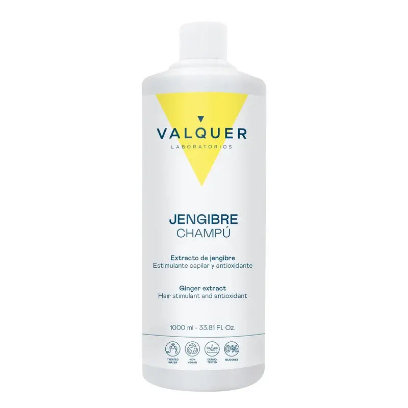 Valquer Ginger Strong Shampoo allo zenzero - Antiforfora, rivitalizzante e rinforzante, 1 L