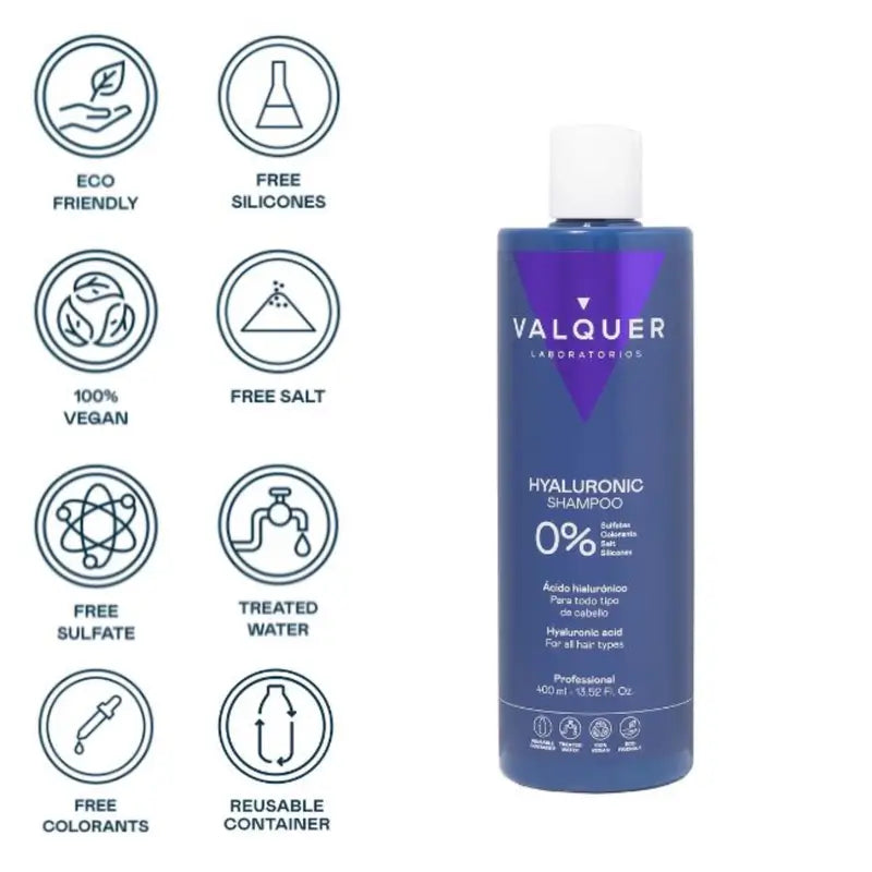 Valquer Hair Care Shampoo all'acido ialuronico, 400 ml