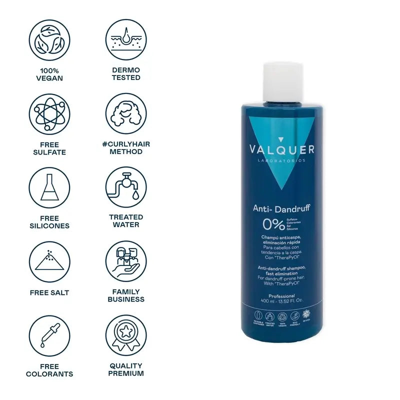 Valquer Hair Care Shampoo Antiforfora, Schiaritura Rapida, 400 ml