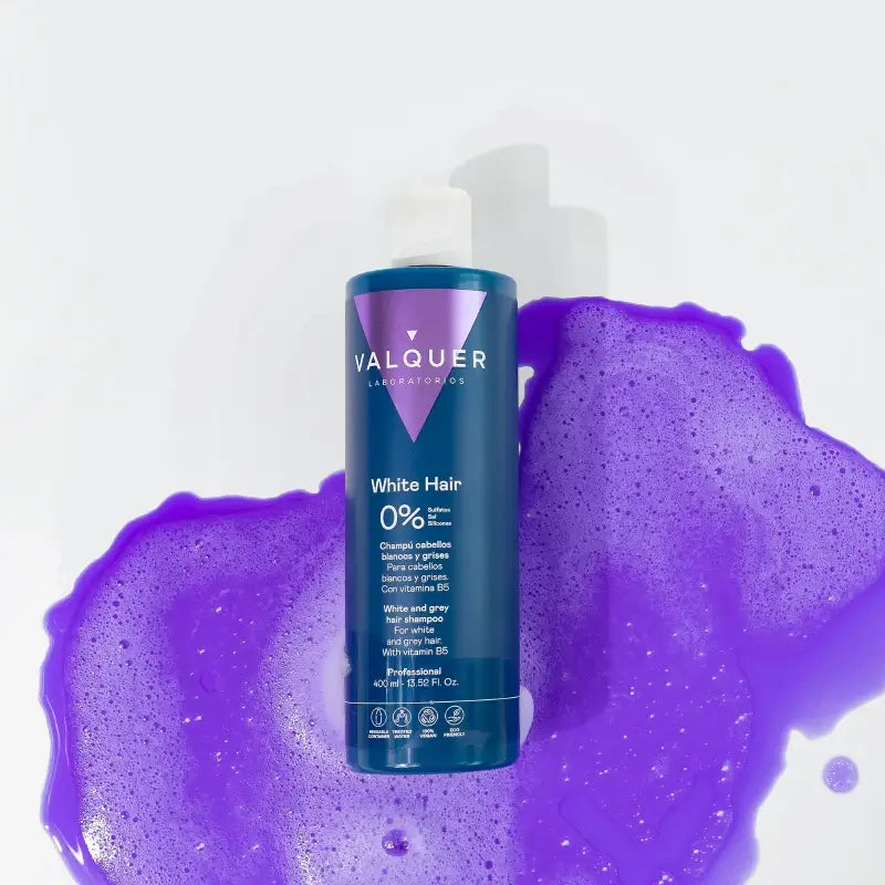 Valquer Hair Care Shampoo per capelli bianchi e grigi, 400 ml
