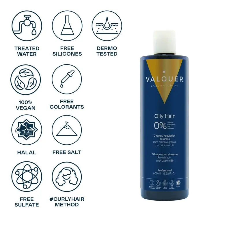 Valquer Hair Care Shampoo regolatore di grasso, 400 ml