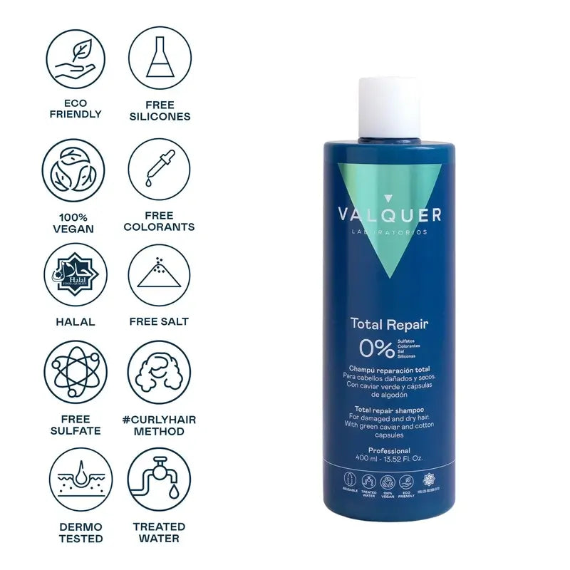 Valquer Hair Care Shampoo Riparatore Totale, 400 ml