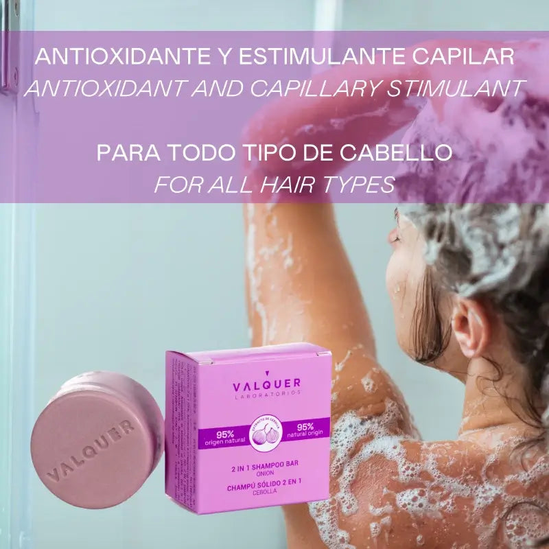 Valquer Cura dei capelli Cipolla 2 In 1 Shampoo solido, 70 gr