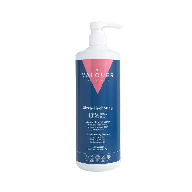 Valquer Hair Care Shampoo Ultra Idratante, Capelli Secchi, 1000 ml