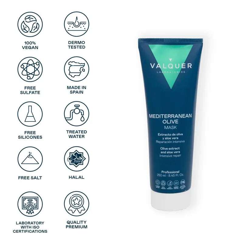 Valquer Hair Care Maschera riparatrice intensiva per capelli, 250 ml