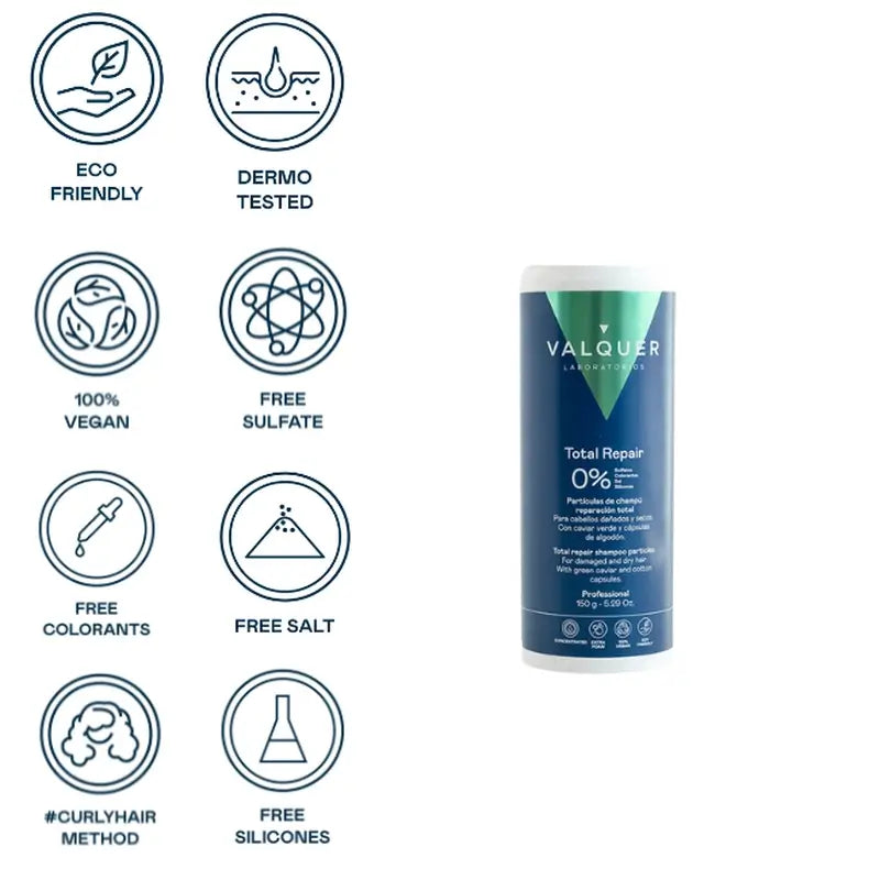 Valquer Hair Care Shampoo Riparatore Totale Particelle, 150 gr