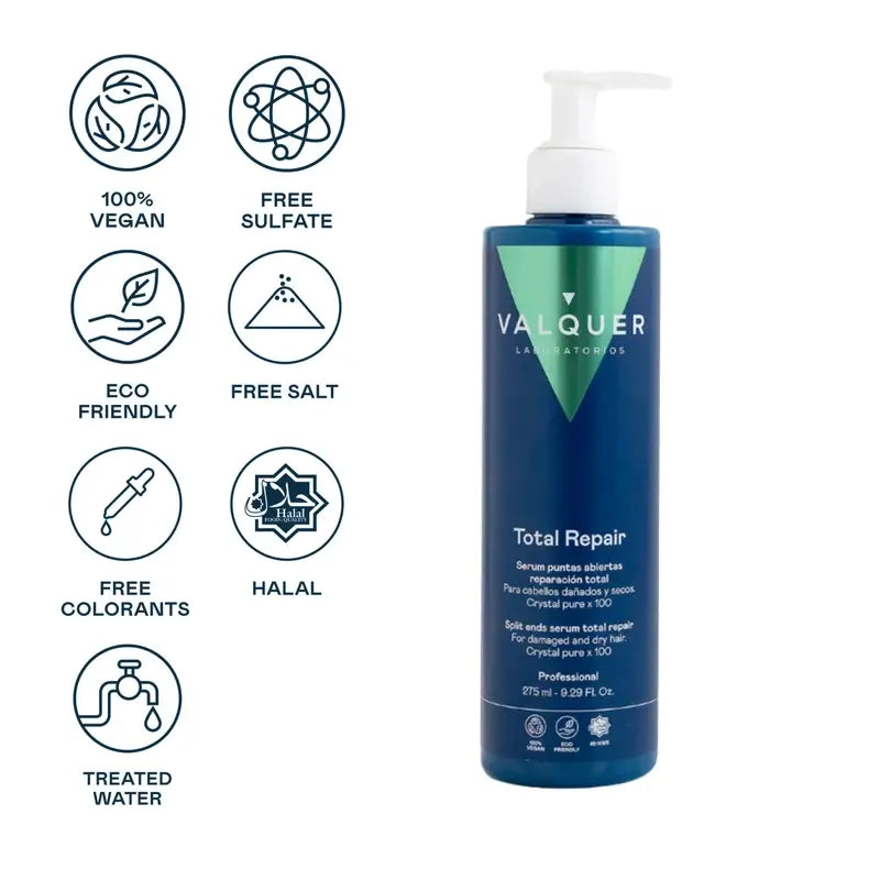 Siero per la cura dei capelli Valquer per la riparazione totale delle doppie punte, 275 ml