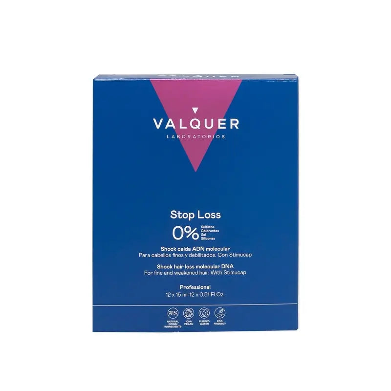 Valquer Hair Care Shock Perdita di Capelli Molecolare Adn, 12 x 15 ml