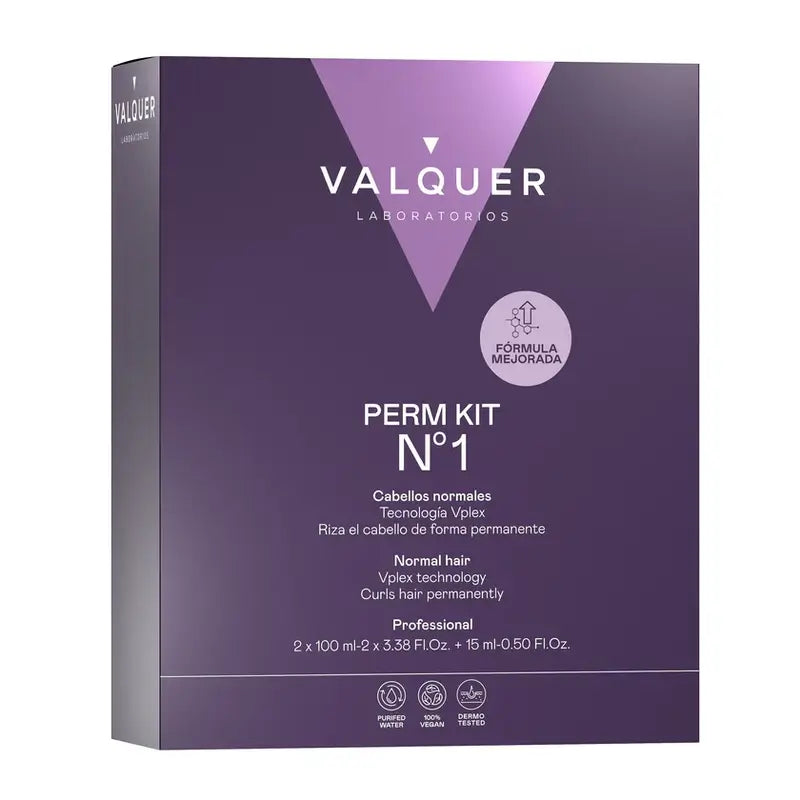 Valquer Professional Perming Kit No. 1 - Capelli normali - Riccioli duraturi in 3 fasi