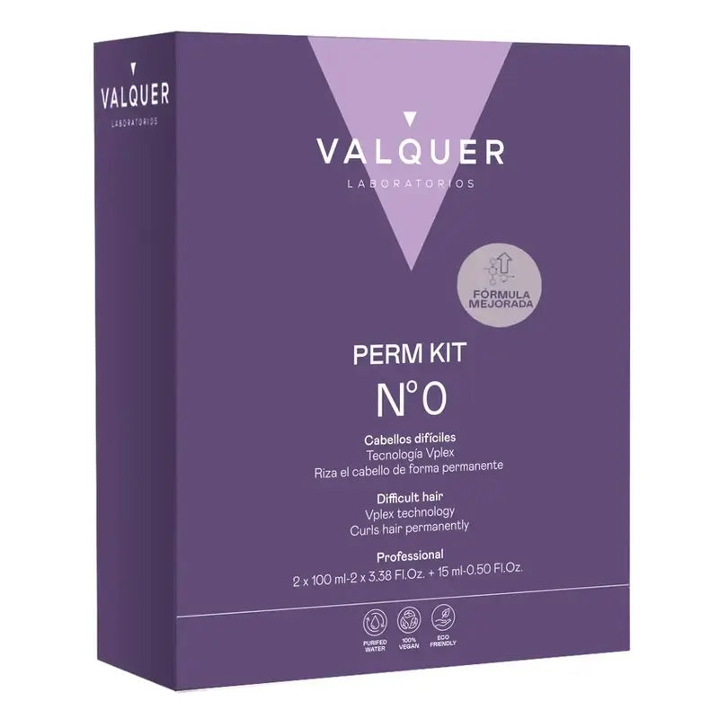 Valquer Professional Perming Kit No. 0 - Capelli difficili - 2 fasi + Balsamo Effetto Seta