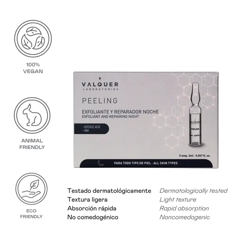 Valquer Fiale peeling per la cura della pelle, 5 x 2 ml