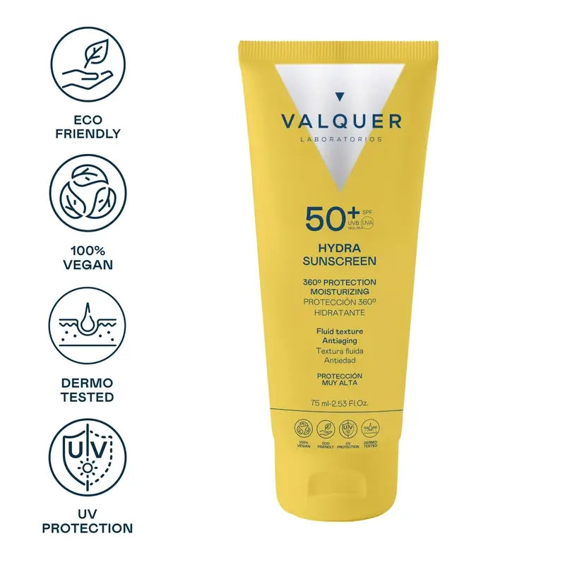 Valquer Protezione solare per il viso 50+ Hydra Sunscreen 75 Ml, 75 ml