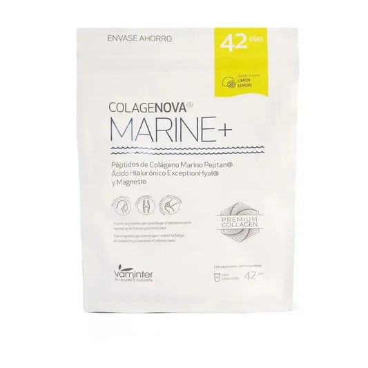 Colagenova Marine+ Collagene marino+Ha+Mg 42 Giorni Bottiglia risparmio limone, 590 Gr