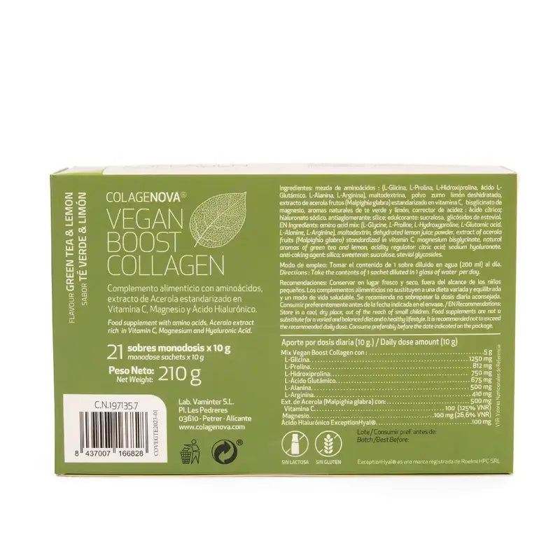 Colagenova Vegan Boost Tè verde + Limone, 21 buste