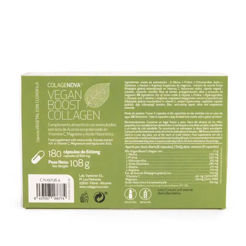 Colagenova Vegan Boost 30 Giorni, 180 Capsule