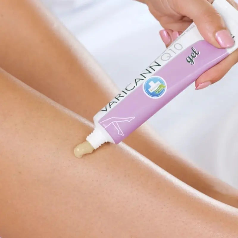 Varicann Q10 - Gel di canapa naturale e vegano - Sollievo per le gambe stanche, 70 grammi