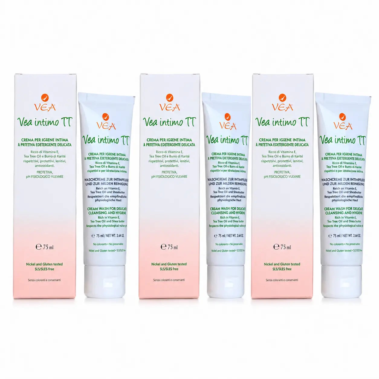 Vedi Intimo Tt Crema per l'igiene intima 75 ml, confezione da 3