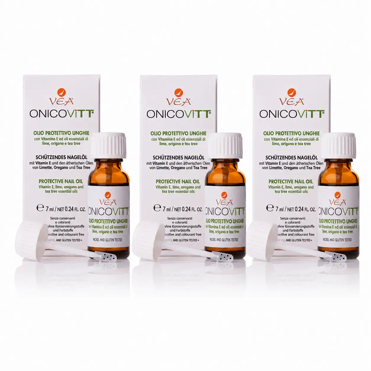 Vedi Onicovitt Olio protettivo per unghie 7 ml, confezione da 3