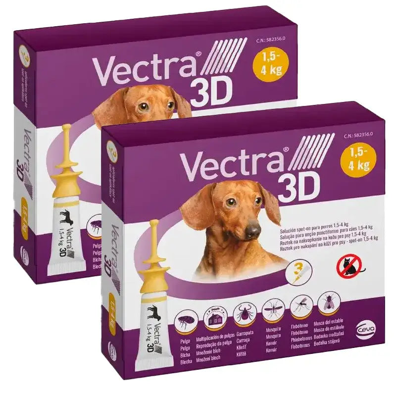 Vectra 3D Dog 1,5-4 Kg, Confezione 2 x 3 pipette