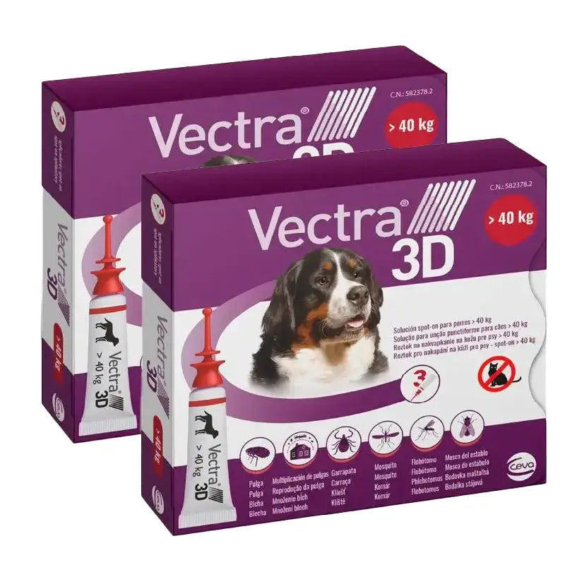 Vectra 3D Dog +40 kg, Confezione 2 x 3 pipette