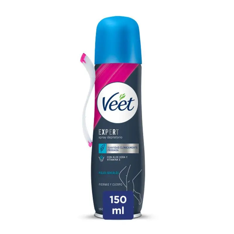 Veet Expert Spray Depilatorio Corpo e Gambe Pelle Sensibile, 150ml