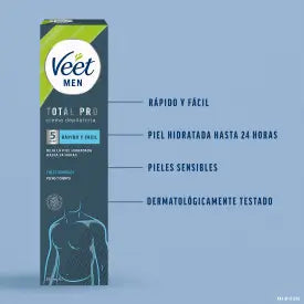 Veet Men Crema depilatoria per pelli sensibili, 200 ml