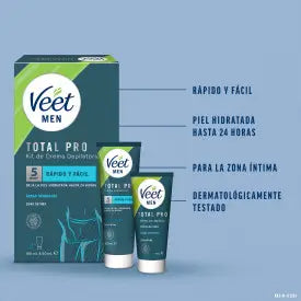 Veet Men Kit crema depilatoria per uomo, 100 ml + balsamo post-ceretta, 50 ml