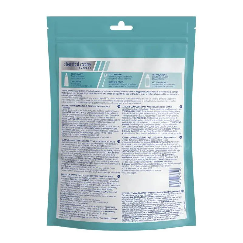 Virbac Veggiedent Fr3sh L, Snack dentale per cani di taglia grande