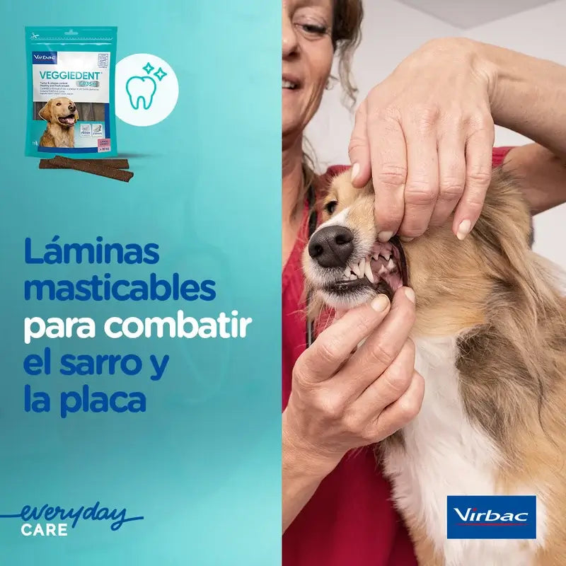 Virbac Veggiedent Fr3sh M, Snack dentale per cani di taglia media