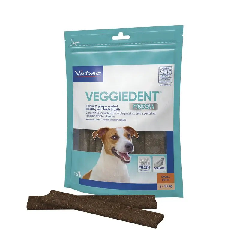 Virbac Veggiedent Fr3sh S, Snack dentale per cani di piccola taglia