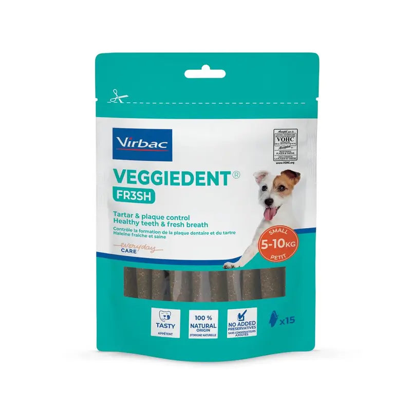 Virbac Veggiedent Fr3sh S, Snack dentale per cani di piccola taglia
