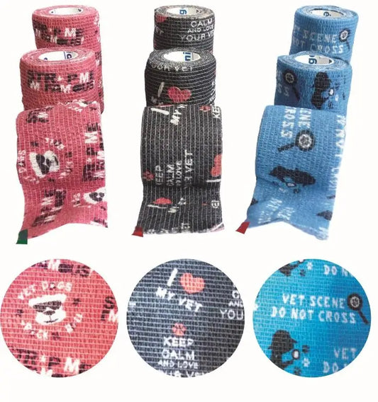Cohesive Bandage Fun Strap 7,5Cmx4,5M, 4 X Model, 12Packs