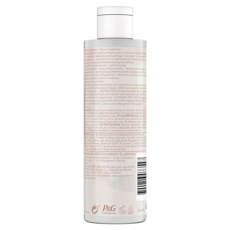 Venus Satin Care 2 in 1 gel detergente + depilazione delle zone intime, 190 Ml