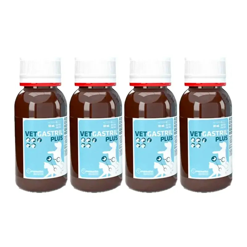 Vetgastril Plus Protettore gastrico per cani e gatti, confezione da 4 x 50 ml