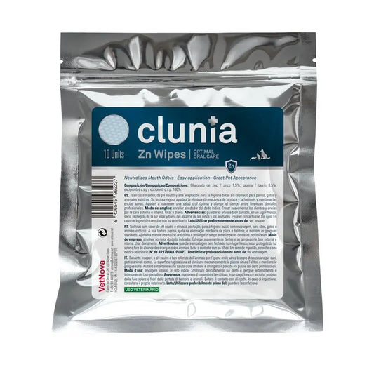 Vetnova Clunia Zn Salviette dentali, 10 pz.