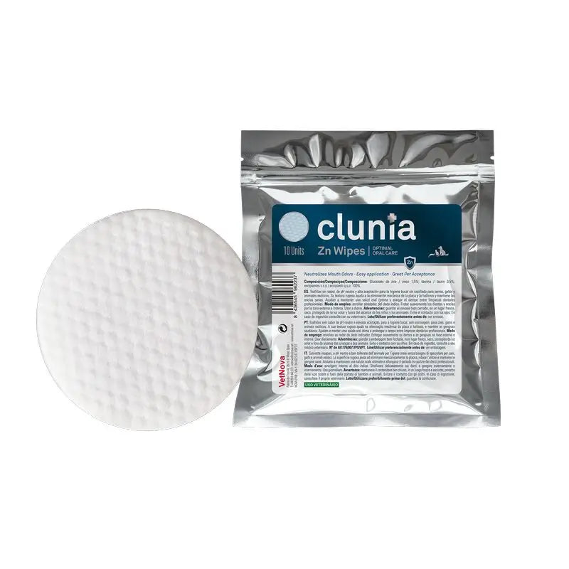 Vetnova Clunia Zn Salviette dentali, 10 pz.