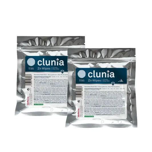 Vetnova Clunia Zn salviettine dentali 10 pezzi, confezione da 2