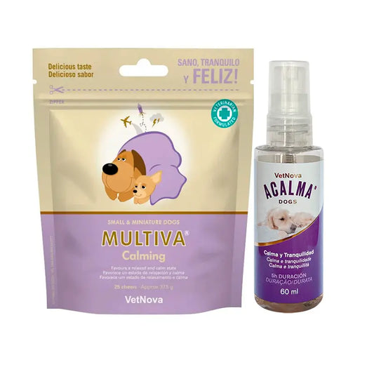 Vetnova Multiva Calming + Acalma Spray 60 ml, Confezione Cani di piccola taglia