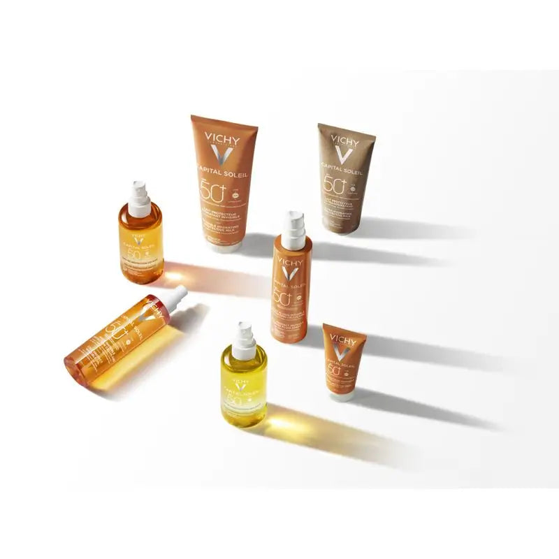 Vichy Capital Soleil Olio Invisibile Cellula Protetta Spf 50+ Protezione Solare, 200 ml