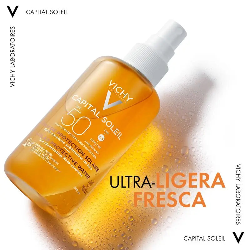 Vichy Capital Soleil Acqua di protezione solare SPF 50 Radiosità, 200 ml