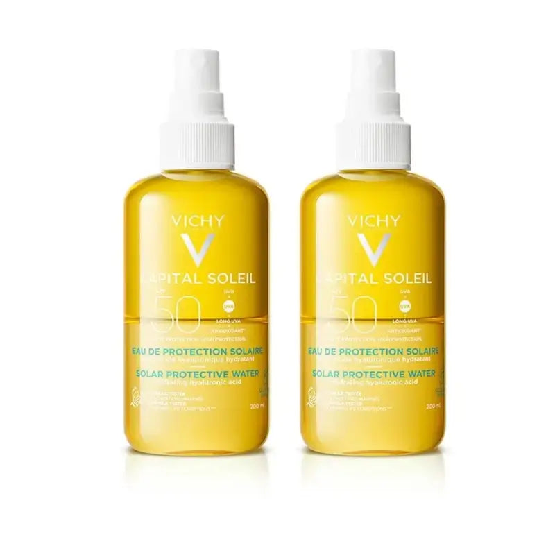 Vichy Capital Soleil Acqua di protezione solare Spf 50 Idratante, 2X200 Ml
