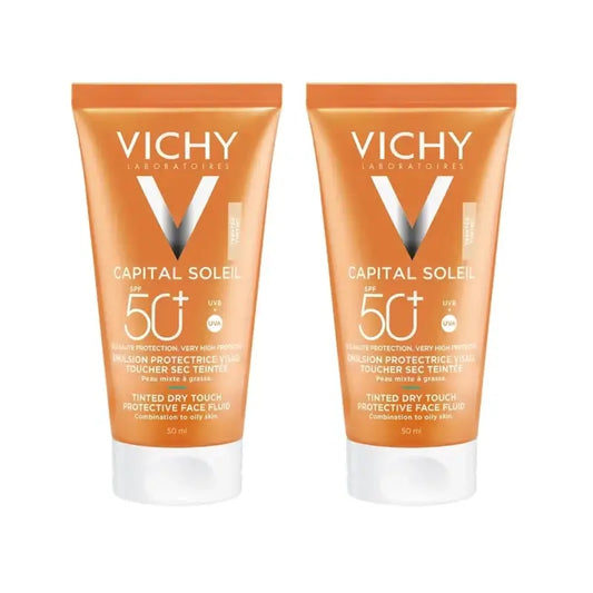 Vichy Capital Soleil Bb Crema Tocco Secco, 2X50 Ml