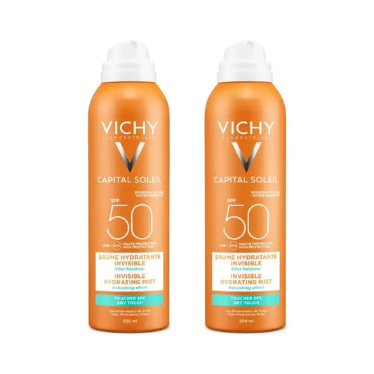 Vichy Capital Soleil Nebbia Idratante Invisibile Spf 50, 2X200 Ml