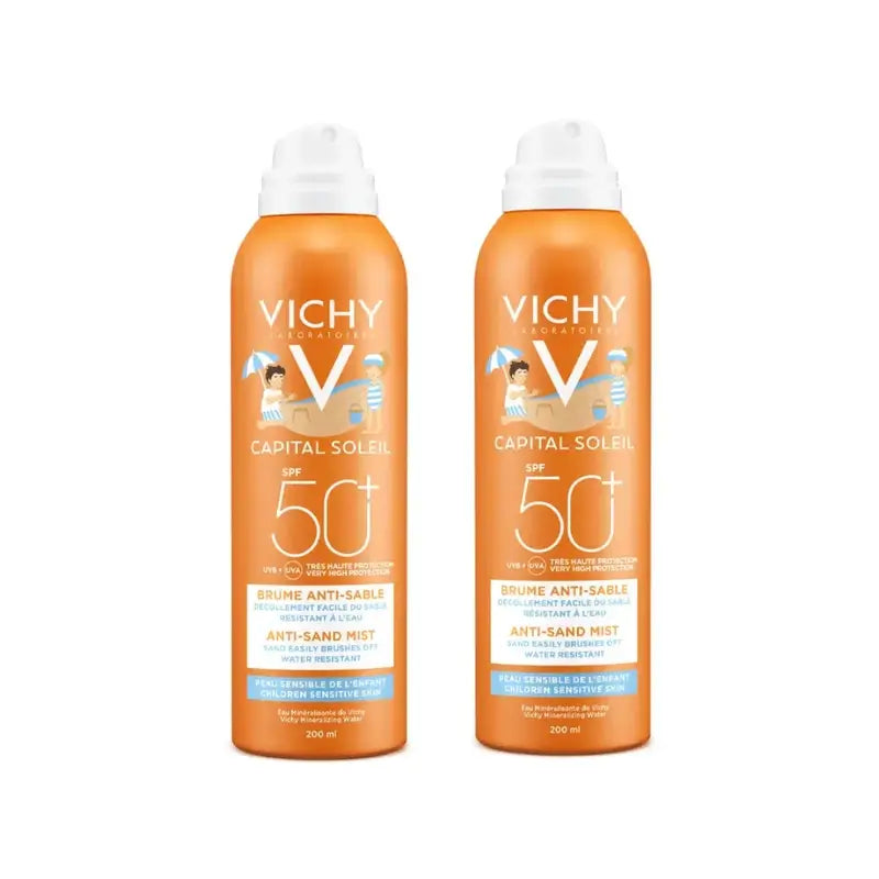 Vichy Capital Soleil Nebbia solare antigraffio per bambini Spf 50+, 2X200 Ml