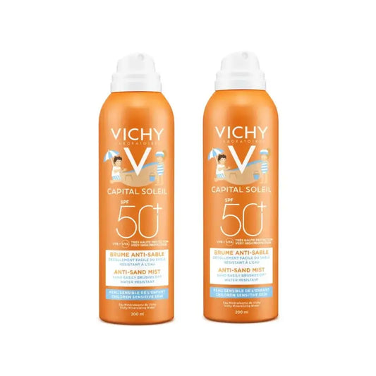 Vichy Capital Soleil Nebbia solare antigraffio per bambini Spf 50+, 2X200 Ml