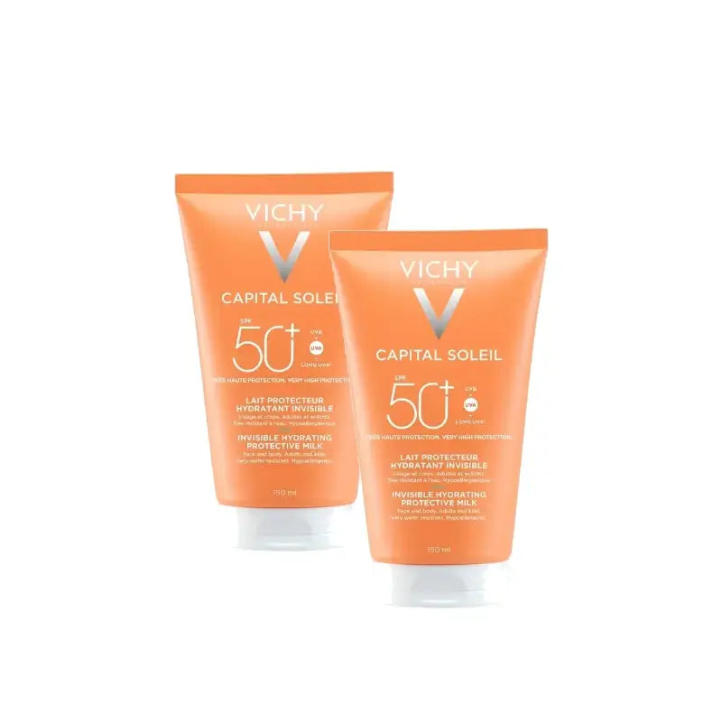 Vichy Capital Soleil Latte idratante SPF50+ 150 ml, confezione da 2