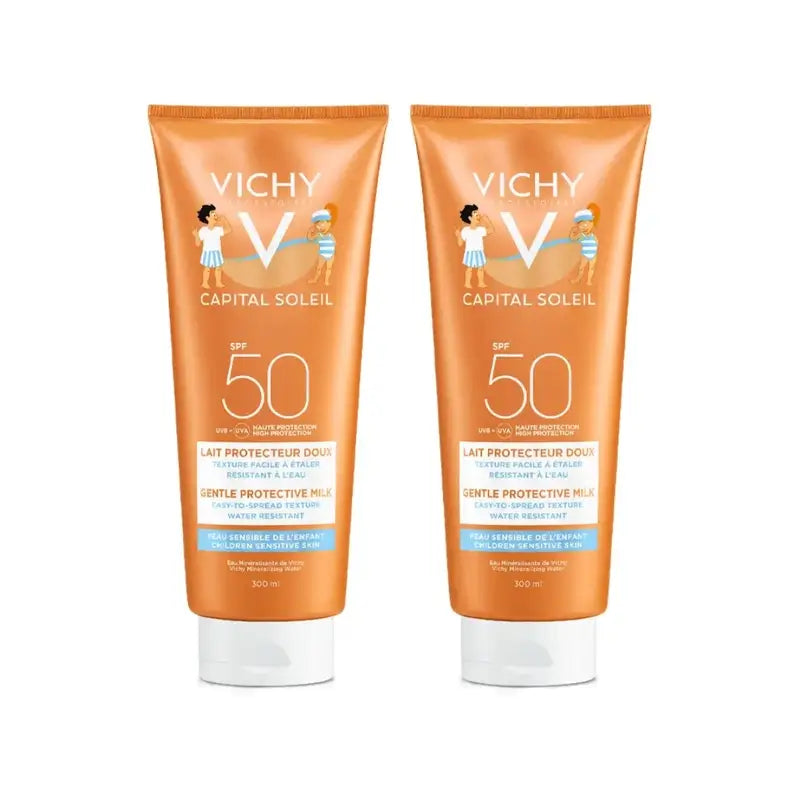 Vichy Capital Soleil Latte solare per bambini Spf 50+, 2X300 Ml