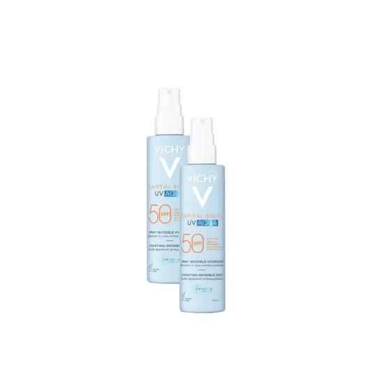 Vichy Capital Soleil UV Aqua Spray Invisible SPF50 200 ml, confezione da 2