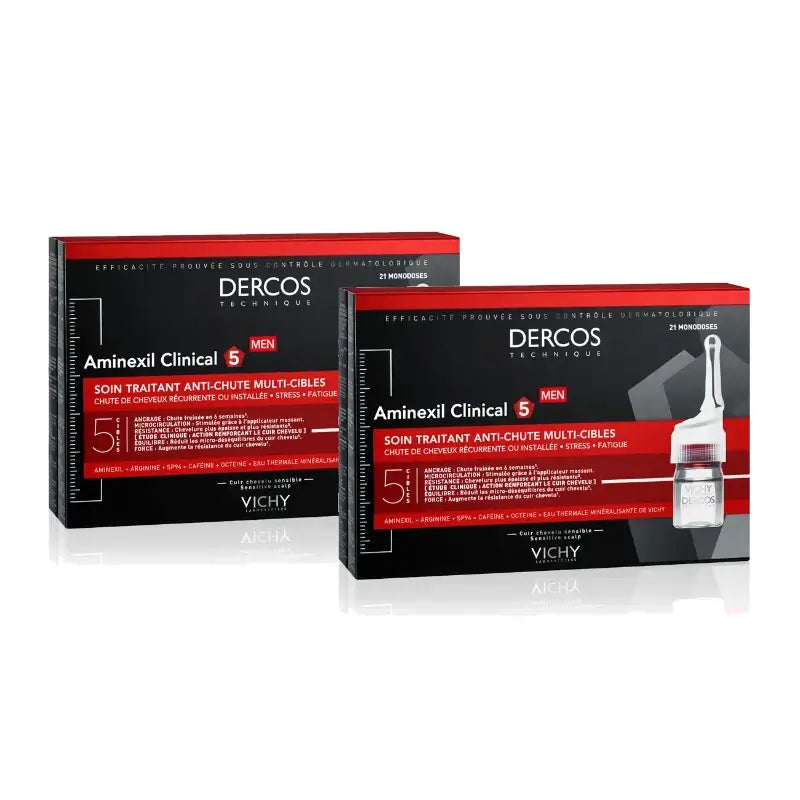 Vichy Dercos Aminexil Clinical 5 Uomo, 21 fiale, confezione da 2