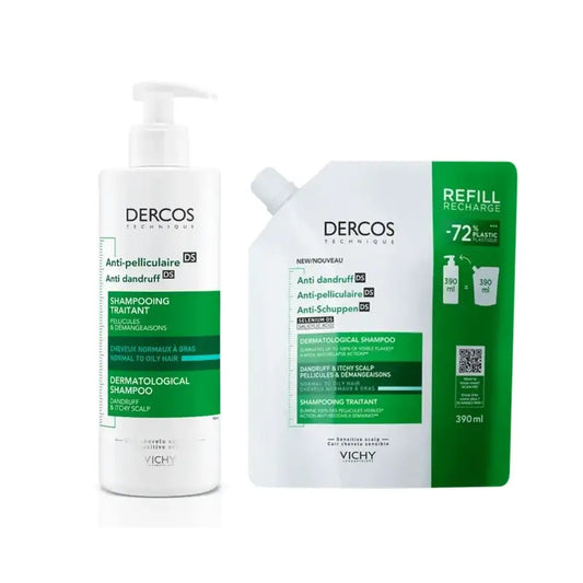 Vichy Dercos Shampoo Antiforfora per Capelli Grassi 400ml + Ricarica 400ml